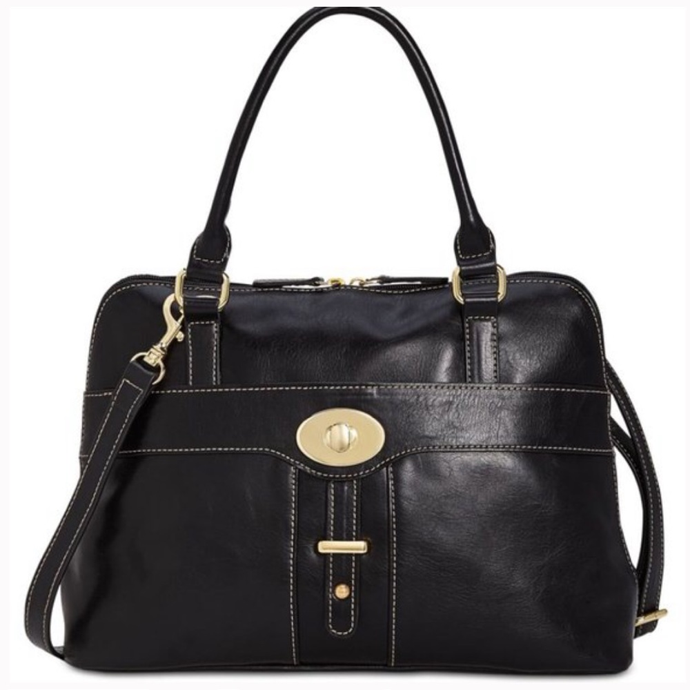 Giani Bernini Turn-Lock Glazed Dome Satchel, Created for Macy's